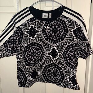 Adidas Geometric Black and White Women's Tee